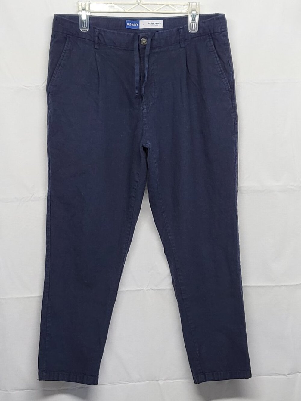 Old Navy Mens Pants Linen Blend Size Large Loose Taper Drawstring Chino